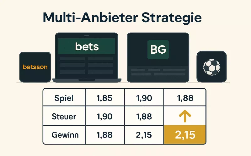 Multi-Anbieter Strategie mit Quoten-Vergleich über mehrere Plattformen