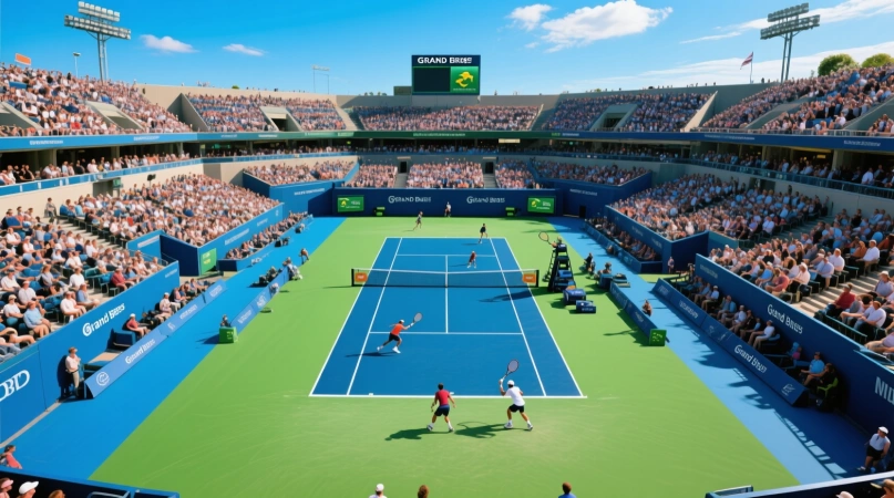 Tennis Stadion während eines Grand Slam Turniers